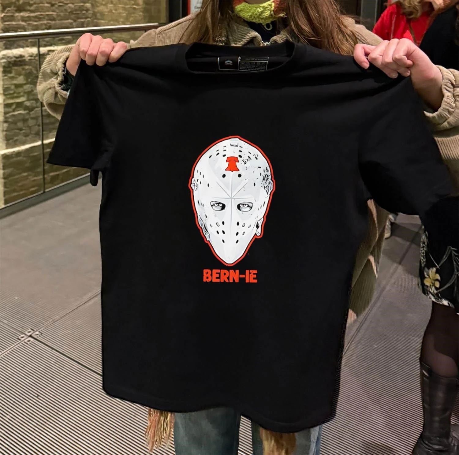 Bern-ie Philadelphia Hockey Goalie Mask Liberty Bell shirt