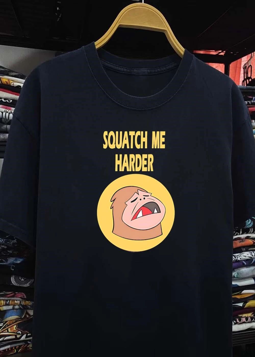 Squatch Me Harder Yellow Circle Angry Bigfoot shirt