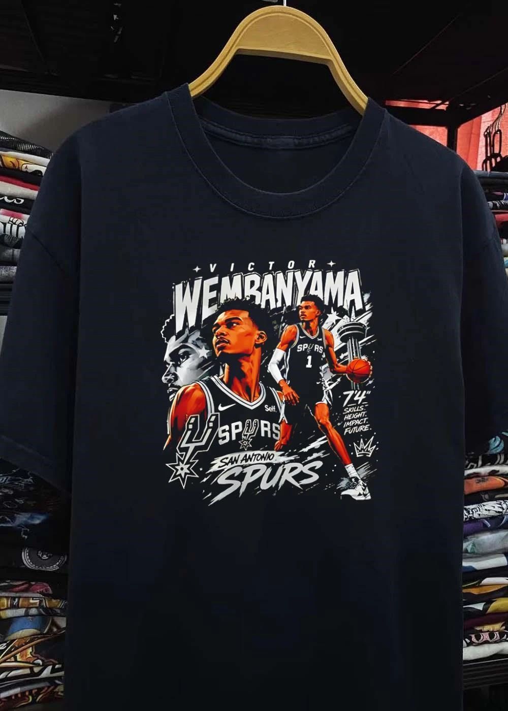 Victor Wembanyama San Antonio Spurs 7’4′ NBA Basketball Graphic T-Shirt